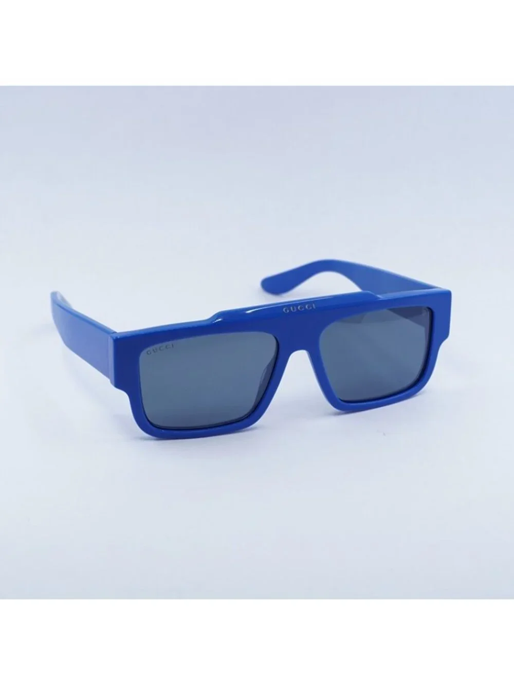 Gucci GG1460S 004 Sunglasses - Solid Azure Square Frame, Blue Lenses